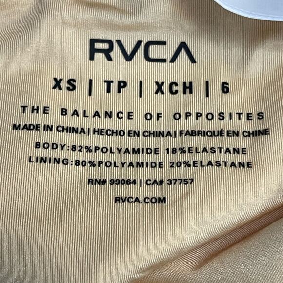 RVCA Run Wild French Cut Cheeky Bikini Bottom in Apricot Size XS NWT - Picture 6 of 10